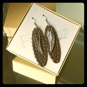 Bohemian Faux Leather Wing Earrings
